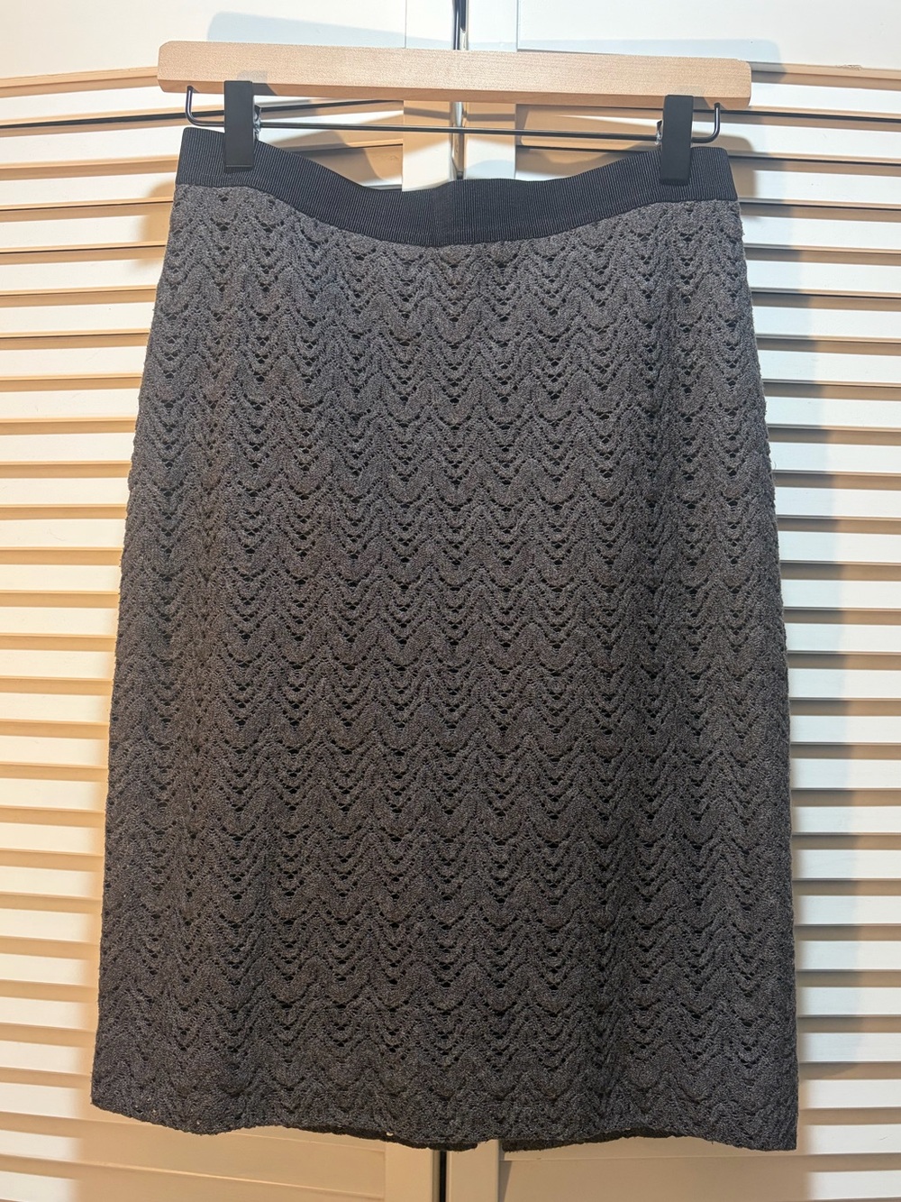 Ann Taylor Charcoal Knit Midi Skirt